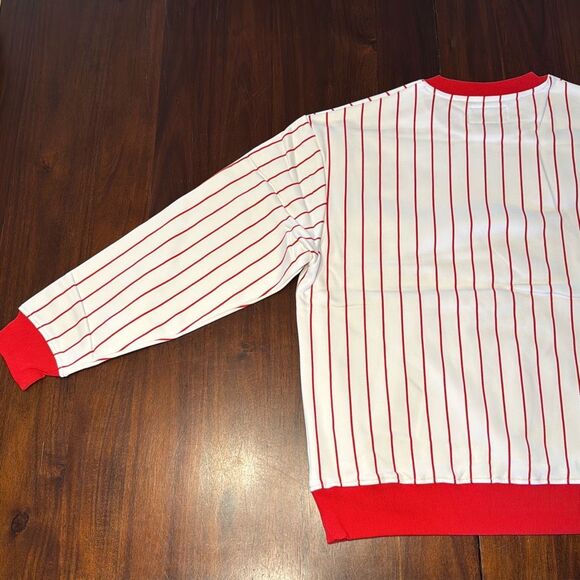 Bogey Boys White Red Striped Crewneck Golf Sweater Men’s Large Pullover - Picture 7 of 9